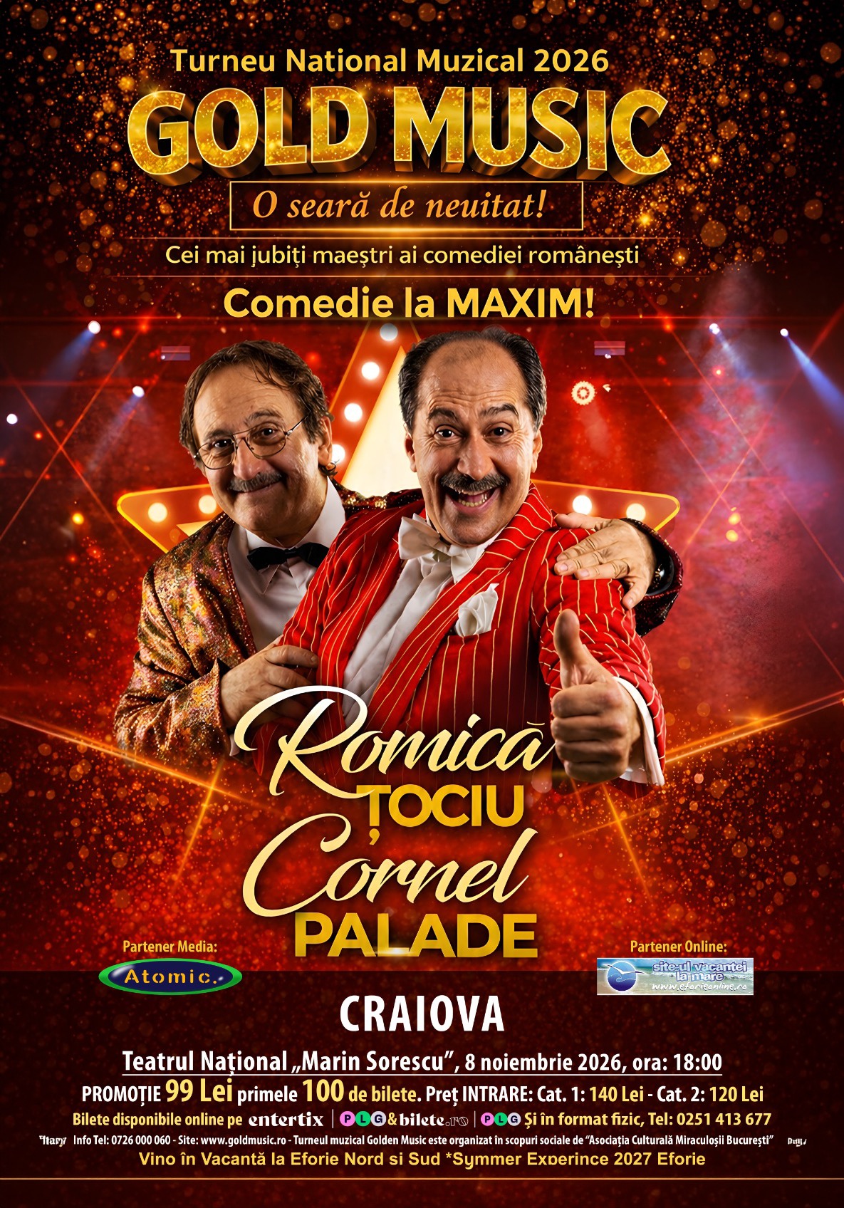 Afis Gold Music – Turneul Național Social Umanitar de Comedie